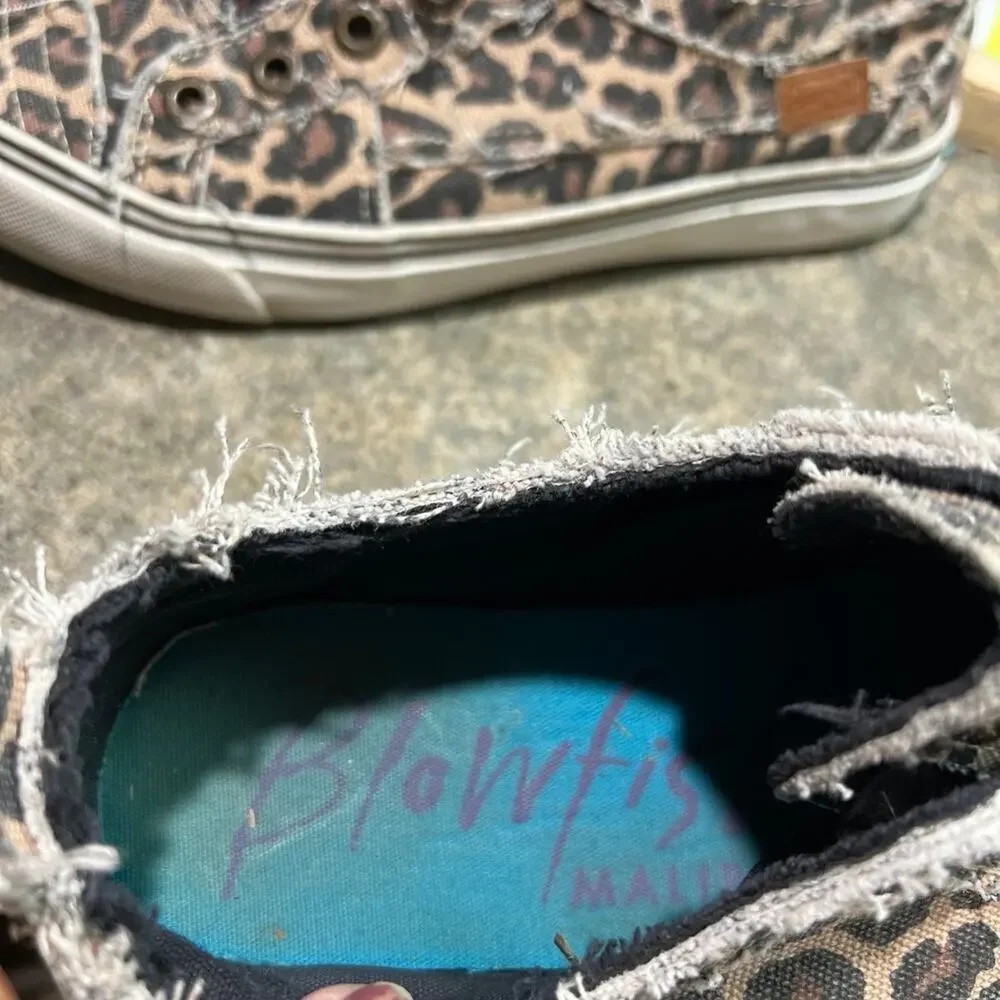 Blowfish Malibu Leopard Print Canvas Sneakers, Women’s 7.5